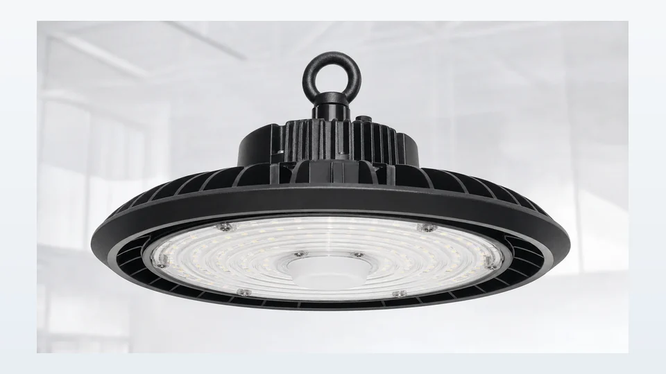 LED 工矿灯 HBL-036 150W 压铸铝散热，用于 6-12 米机械加工厂房与高位仓储